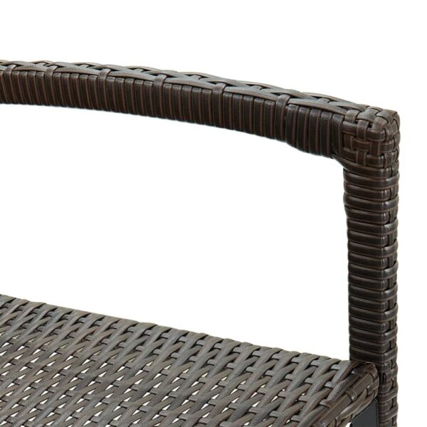 vidaXL Bar Stools 2 pcs Brown Poly Rattan - Image 7