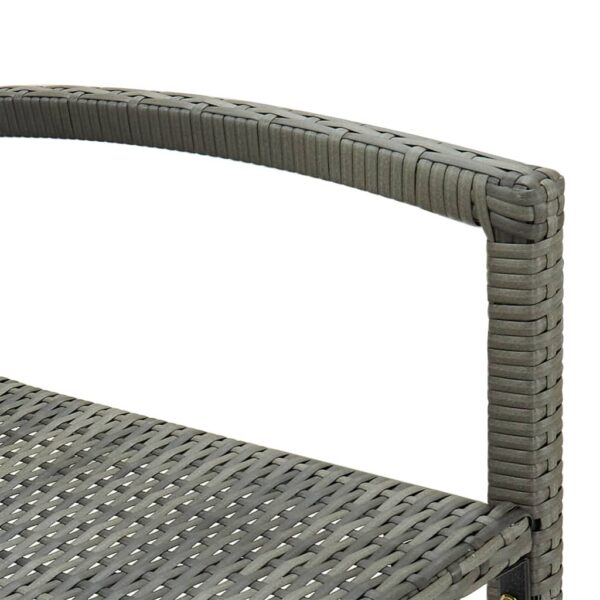 vidaXL Bar Stools 2 pcs Gray Poly Rattan - Image 7