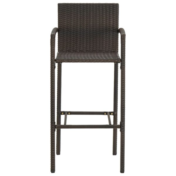 vidaXL Bar Stools 4 pcs Brown Poly Rattan - Image 3