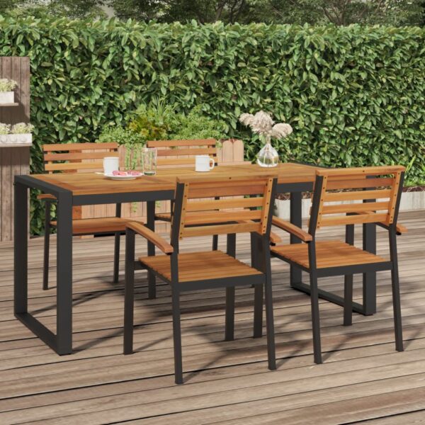 vidaXL Patio Table with U-shaped Legs 70.9"x35.4"x29.5" Solid Wood Acacia