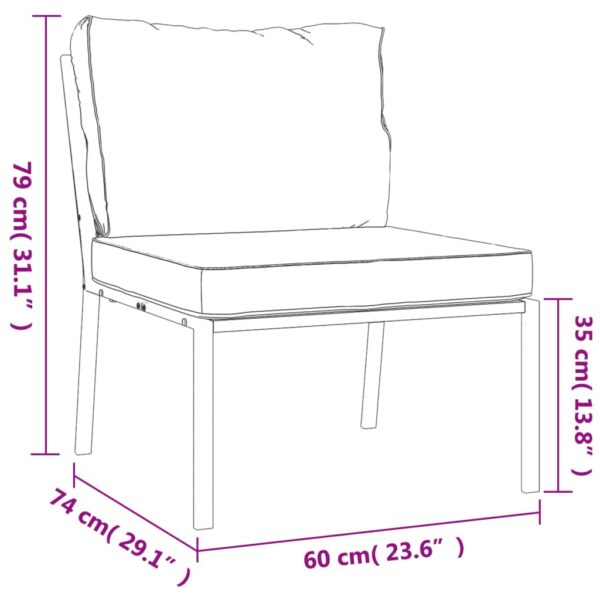 vidaXL Patio Chairs with Gray Cushions 2 pcs 23.6"x29.1"x31.1" Steel - Image 9