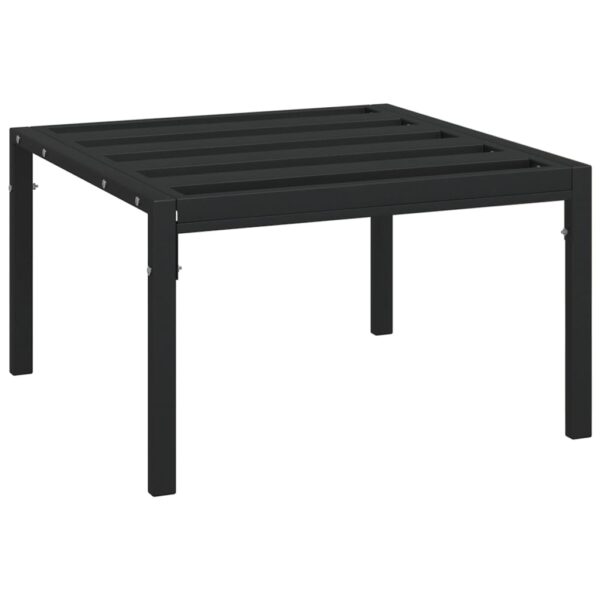 vidaXL Patio Coffee Table Black 23.6"x23.6"x13.8" Steel - Image 2