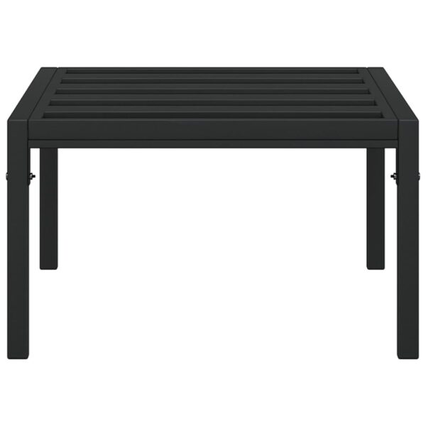 vidaXL Patio Coffee Table Black 23.6"x23.6"x13.8" Steel - Image 3