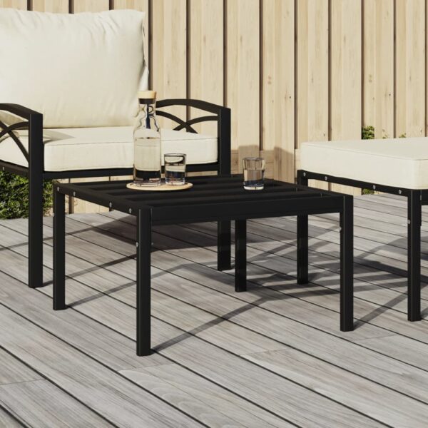 vidaXL Patio Coffee Table Black 23.6"x23.6"x13.8" Steel