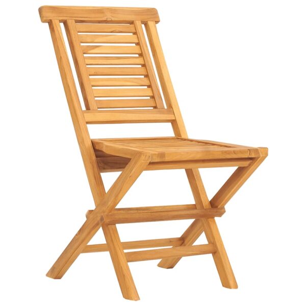 vidaXL Folding Patio Chairs 2 pcs 18.5"x24.8"x35.4" Solid Wood Teak - Image 3