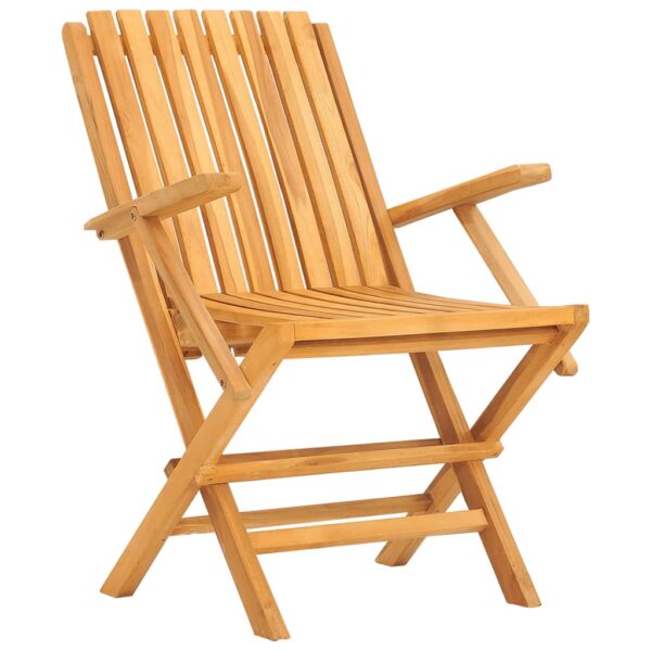 vidaXL Folding Patio Chairs 2 pcs 24"x26.4"x35.4" Solid Wood Teak - Image 3