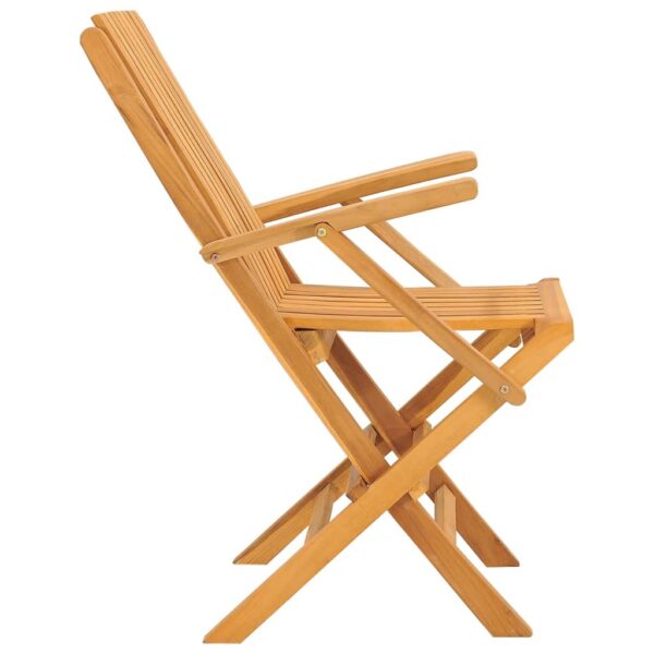 vidaXL Folding Patio Chairs 2 pcs 24"x26.4"x35.4" Solid Wood Teak - Image 5