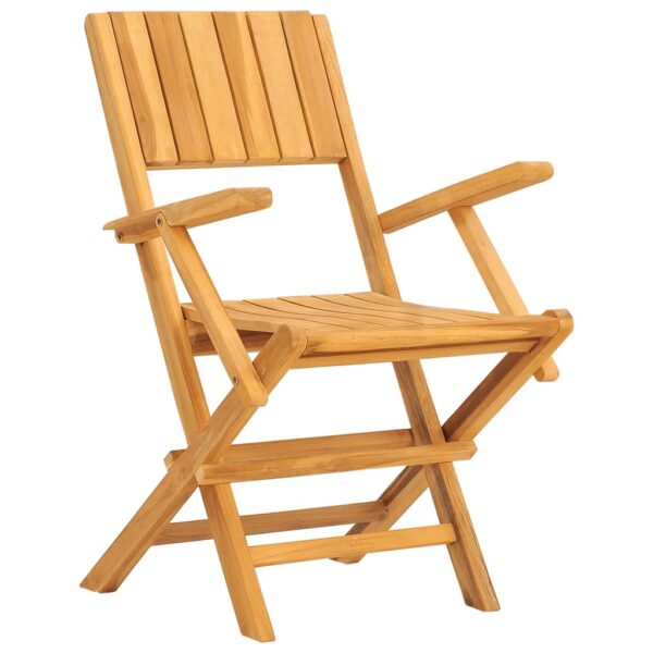 vidaXL Folding Patio Chairs 2 pcs 21.7"x24"x35.4" Solid Wood Teak - Image 3