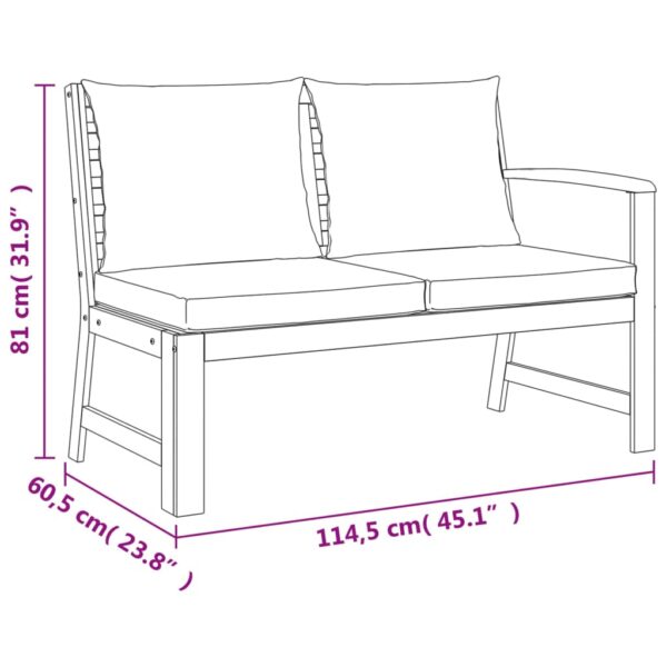 vidaXL 4 Piece Patio Dining Set with Cushions Solid Wood Acacia - Image 9