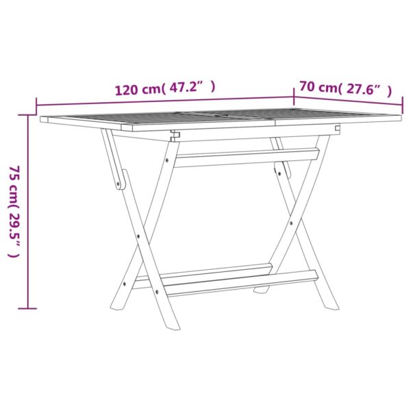 vidaXL 5 Piece Patio Dining Set Solid Wood Teak - Image 9