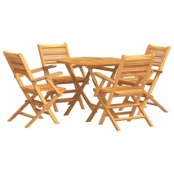 vidaXL 5 Piece Patio Dining Set Solid Wood Teak - Image 2