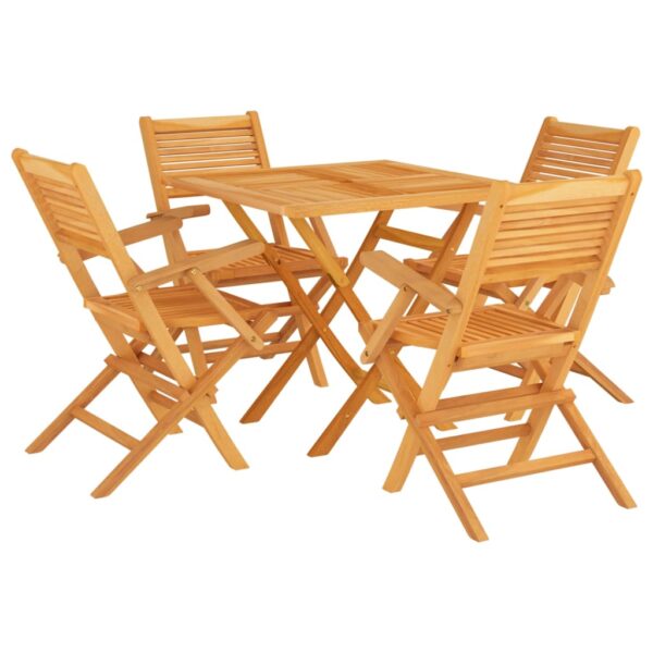 vidaXL 5 Piece Patio Dining Set Solid Wood Teak - Image 2