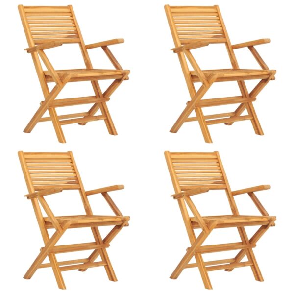 vidaXL 5 Piece Patio Dining Set Solid Wood Teak - Image 3