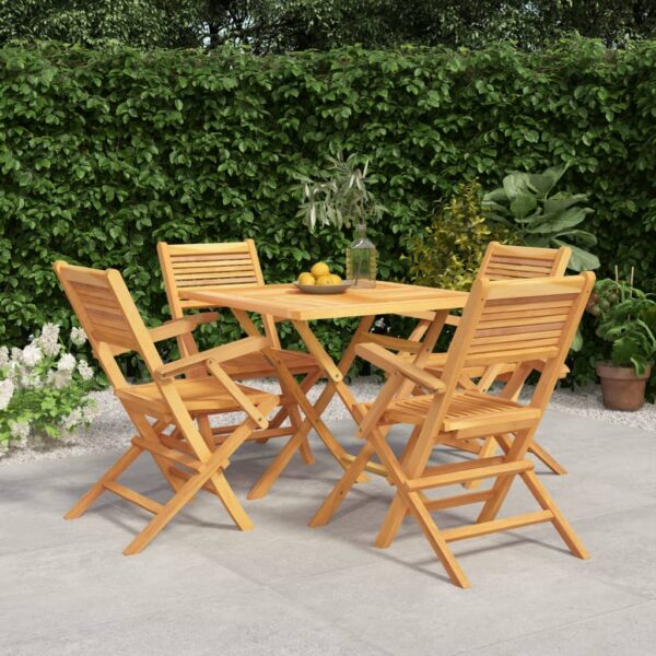 vidaXL 5 Piece Patio Dining Set Solid Wood Teak