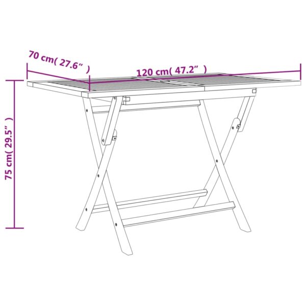 vidaXL 5 Piece Patio Dining Set Gray Solid Wood Teak - Image 10