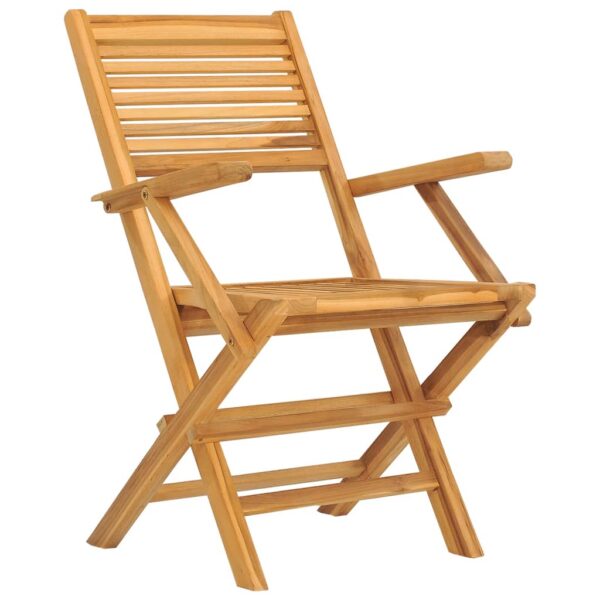 vidaXL Folding Patio Chairs 4 pcs 21.7"x24.4"x35.4" Solid Wood Teak - Image 3