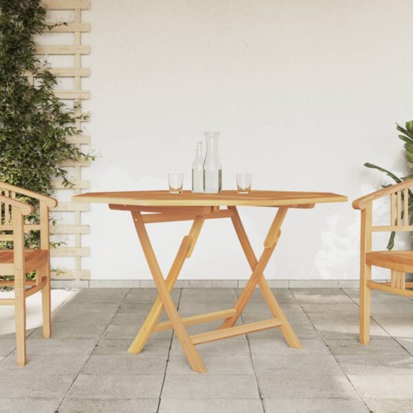 vidaXL Folding Patio Table 43.3"x43.3"x29.5" Solid Wood Teak