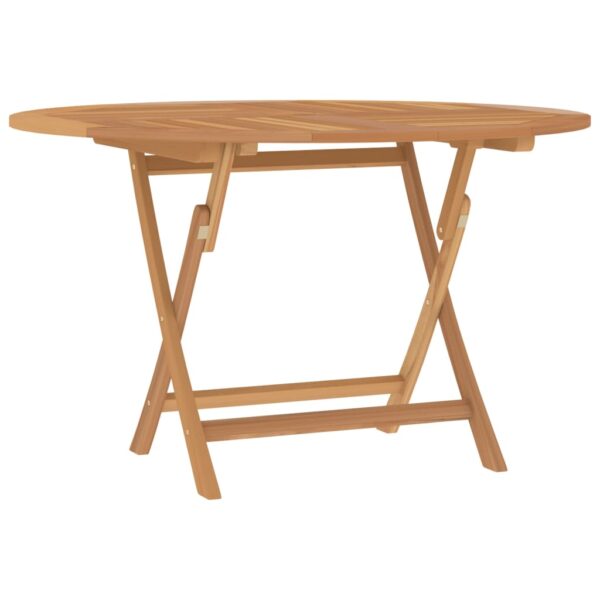 vidaXL Folding Patio Table Ã˜ 43.3"x29.5" Solid Wood Teak - Image 2