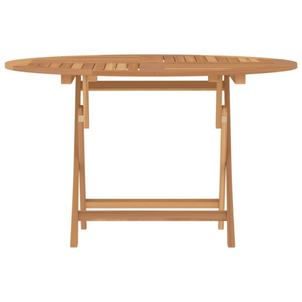 vidaXL Folding Patio Table Ã˜ 43.3"x29.5" Solid Wood Teak - Image 3