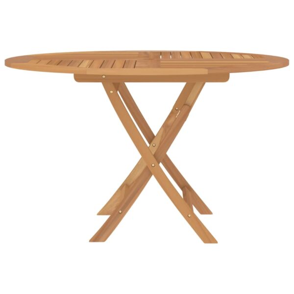 vidaXL Folding Patio Table Ã˜ 43.3"x29.5" Solid Wood Teak - Image 4