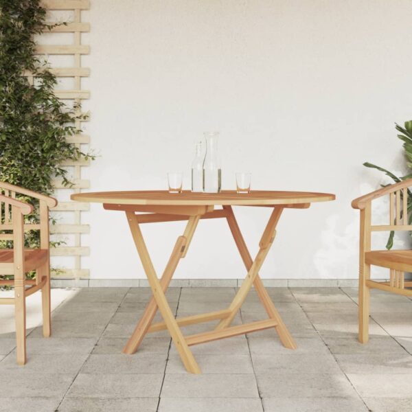 vidaXL Folding Patio Table Ã˜ 43.3"x29.5" Solid Wood Teak