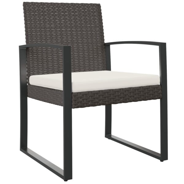 vidaXL Patio Dining Chairs 2 pcs Brown PP Rattan - Image 2