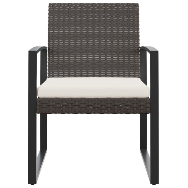 vidaXL Patio Dining Chairs 2 pcs Brown PP Rattan - Image 3