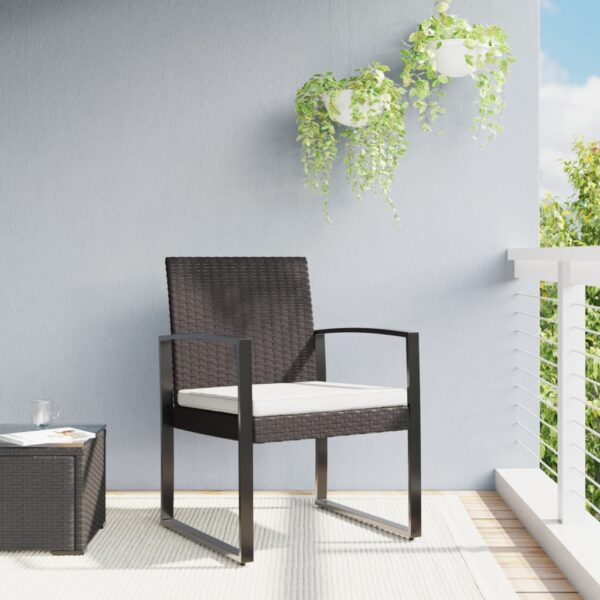 vidaXL Patio Dining Chairs 2 pcs Brown PP Rattan