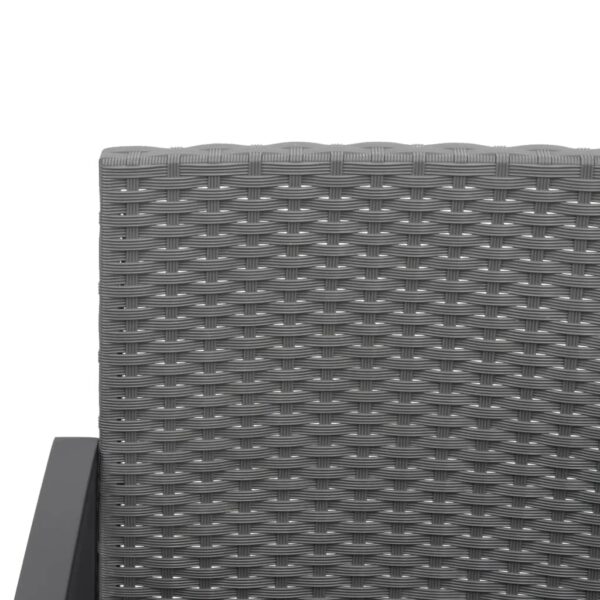 vidaXL 2-Seater Patio Bench with Cushions Dark Gray PP Rattan - Image 6