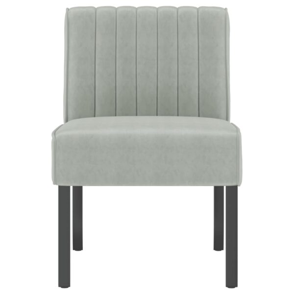 vidaXL Slipper Chair Light Gray Velvet - Image 3