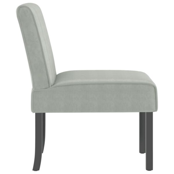 vidaXL Slipper Chair Light Gray Velvet - Image 4