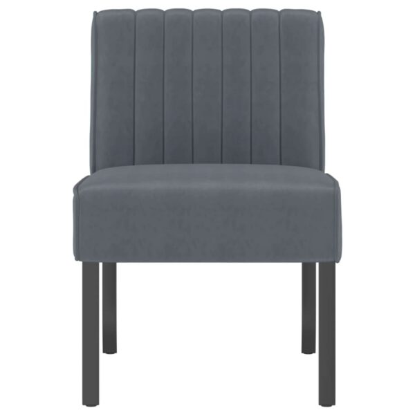 vidaXL Slipper Chair Dark Gray Velvet - Image 3