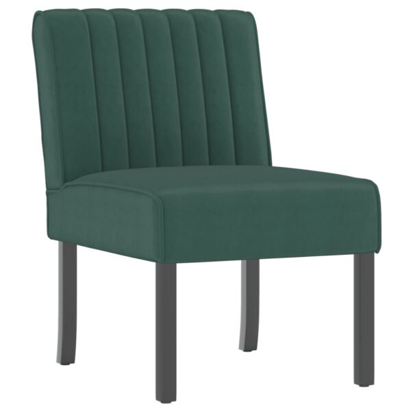 vidaXL Slipper Chair Dark Green Velvet - Image 2