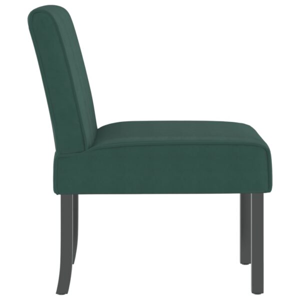 vidaXL Slipper Chair Dark Green Velvet - Image 4