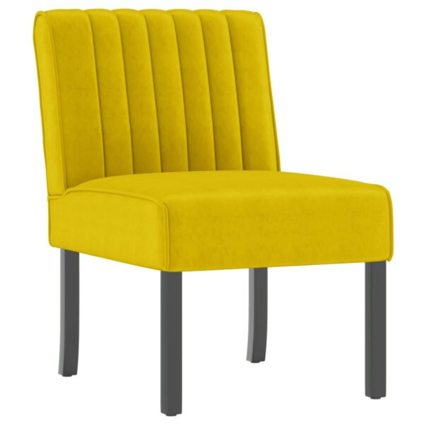 vidaXL Slipper Chair Yellow Velvet - Image 2