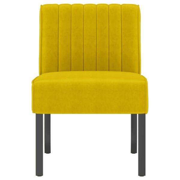 vidaXL Slipper Chair Yellow Velvet - Image 3