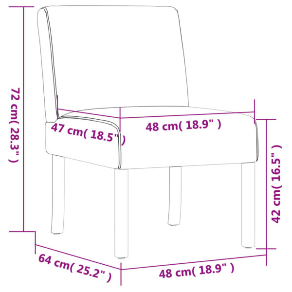 vidaXL Slipper Chair Cream Fabric - Image 8