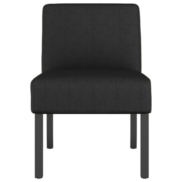 vidaXL Slipper Chair Black Fabric - Image 3