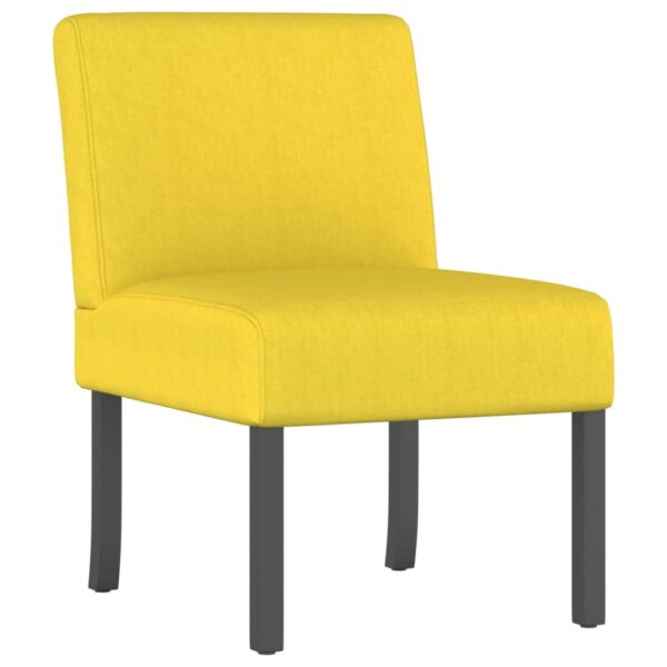 vidaXL Slipper Chair Light Yellow Fabric - Image 2