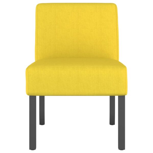 vidaXL Slipper Chair Light Yellow Fabric - Image 3