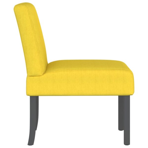 vidaXL Slipper Chair Light Yellow Fabric - Image 4