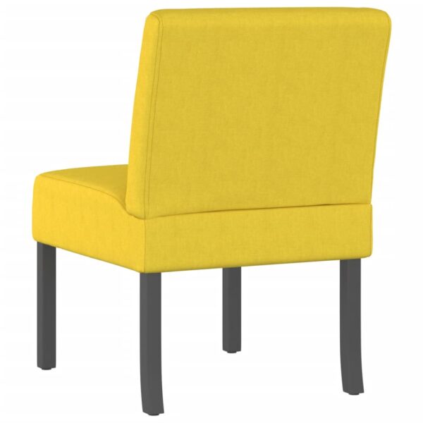 vidaXL Slipper Chair Light Yellow Fabric - Image 5