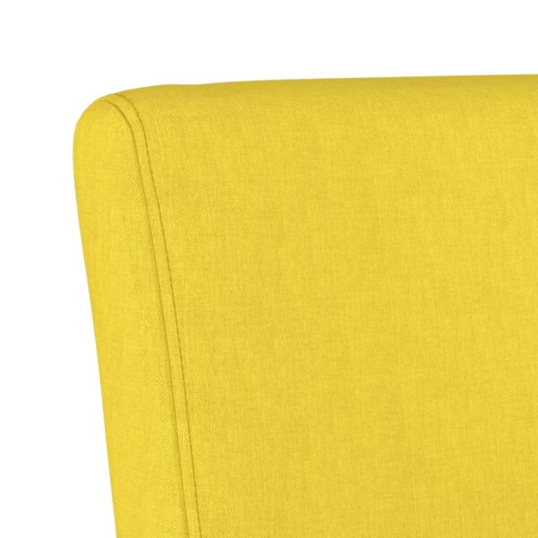 vidaXL Slipper Chair Light Yellow Fabric - Image 6