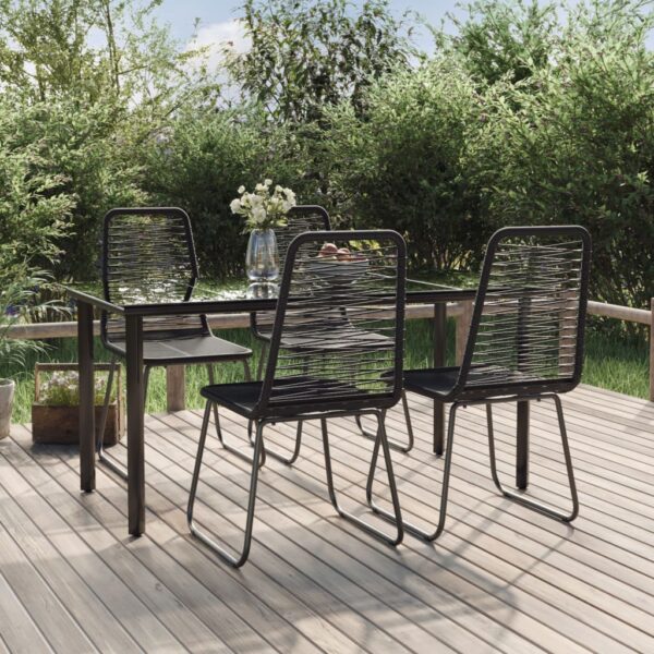 vidaXL 5 Piece Patio Dining Set Black