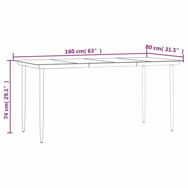 vidaXL 5 Piece Patio Dining Set Black - Image 11