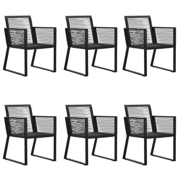 vidaXL 7 Piece Patio Dining Set Black PVC Rattan - Image 4