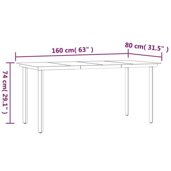 vidaXL 7 Piece Patio Dining Set Dark Gray Poly Rattan - Image 12