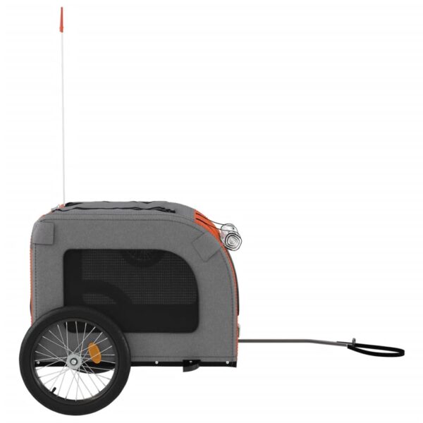 vidaXL Pet Bike Trailer Red and Gray Oxford Fabric&Iron - Image 6