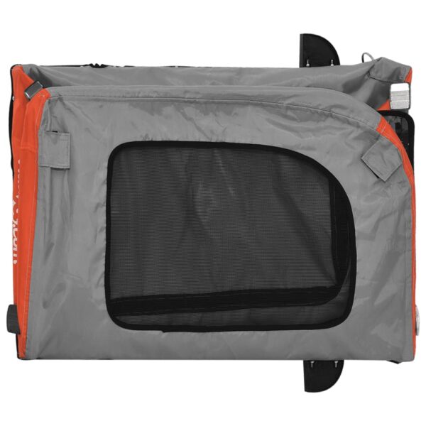 vidaXL Pet Bike Trailer Orange and Gray Oxford Fabric and Iron - Image 9