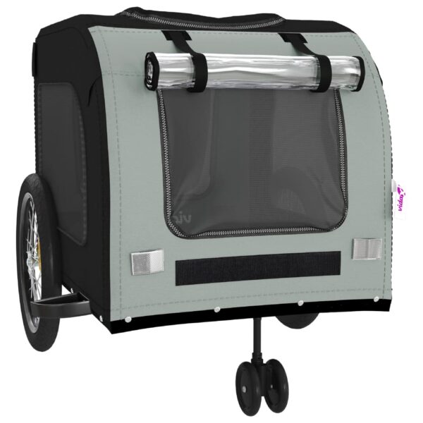 vidaXL Pet Bike Trailer Black and Gray Oxford Fabric and Iron - Image 5